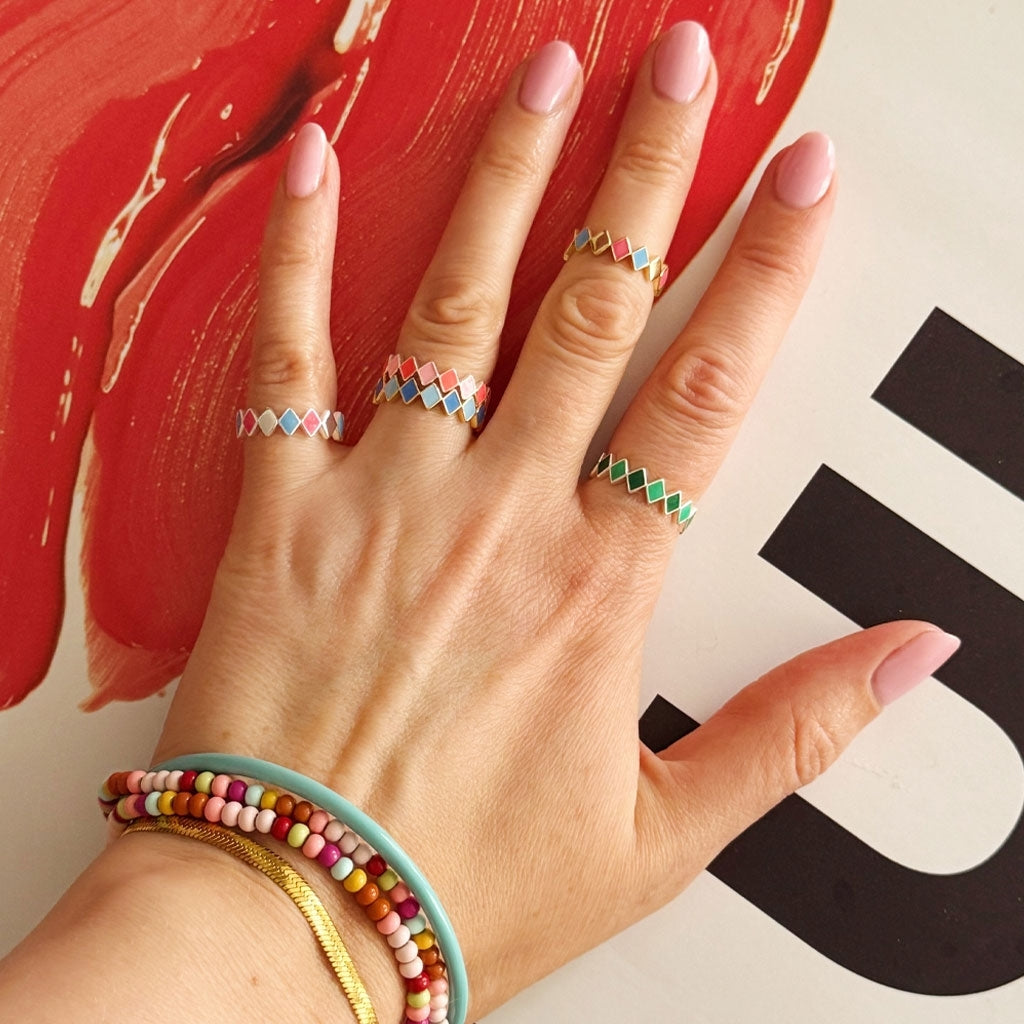 LULU Copenhagen Confetti Ring forgyldt Rings Pink