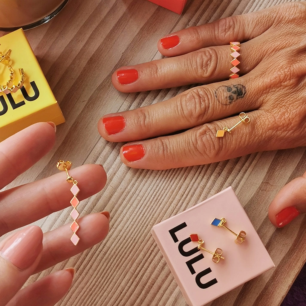 LULU Copenhagen Confetti Ring forgyldt Rings Pink