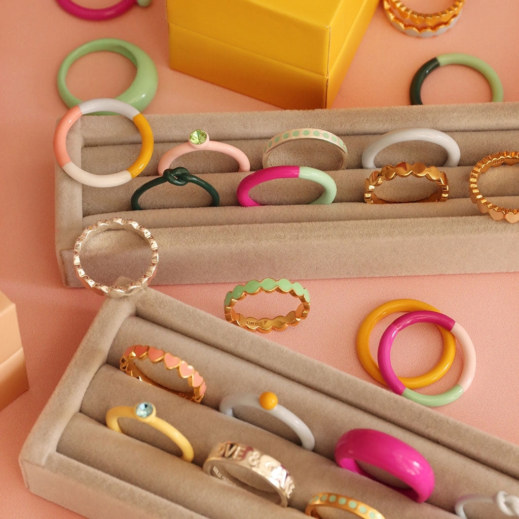 LULU Copenhagen Connected Circles Ring Rings Dusty Peach