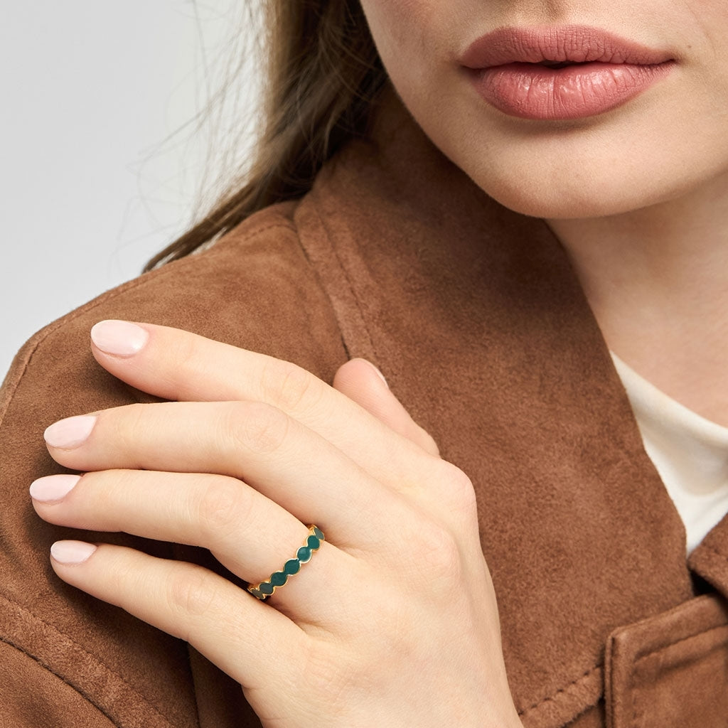 LULU Copenhagen Connected Circles Ring Rings North Sea Green