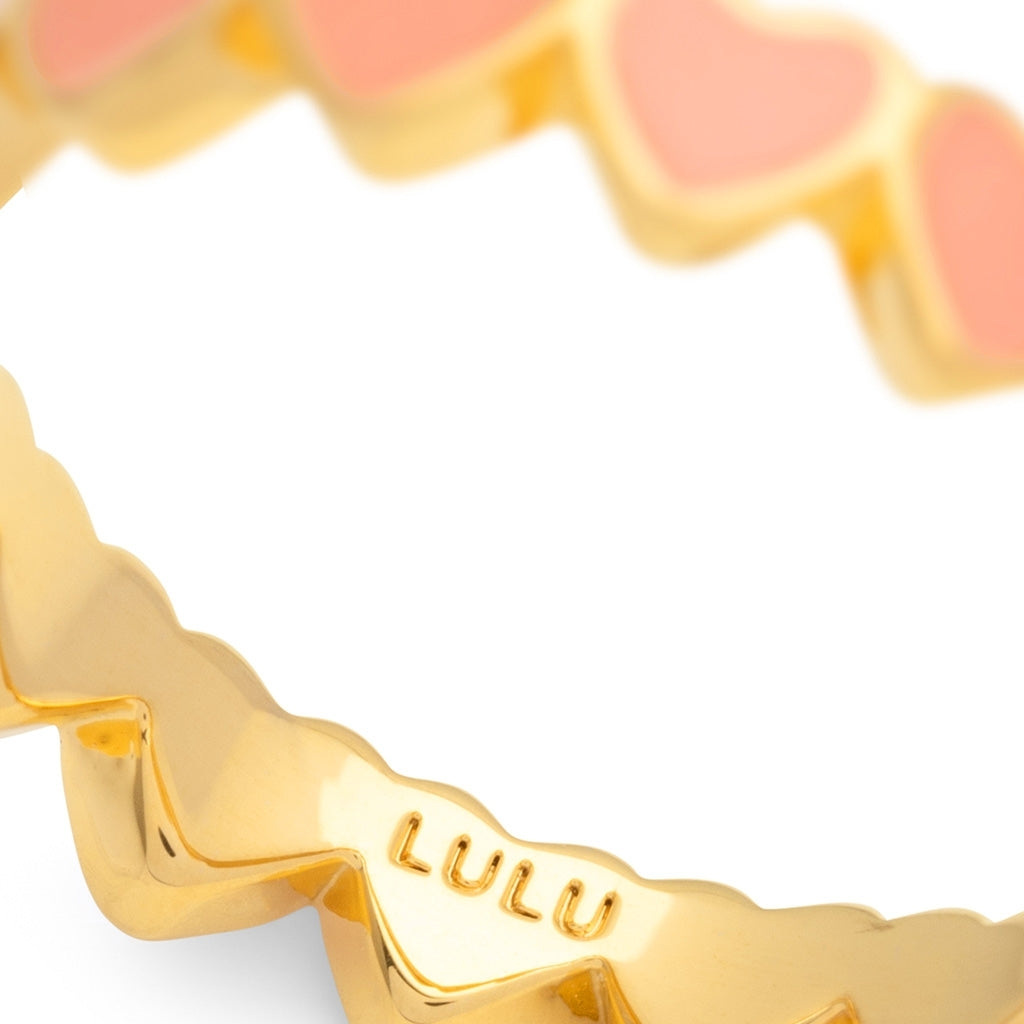 LULU Copenhagen Connected Hearts Ring Rings Burnt Coral