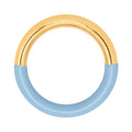 Double Color Ring forgyldt - Gold/Light Blue