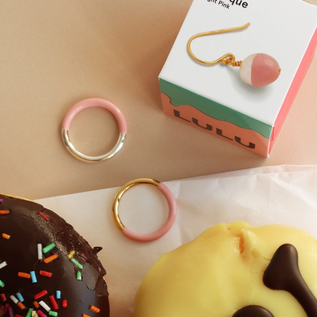 LULU Copenhagen Double Color Ring forgyldt Rings Gold/Silk Light Pink