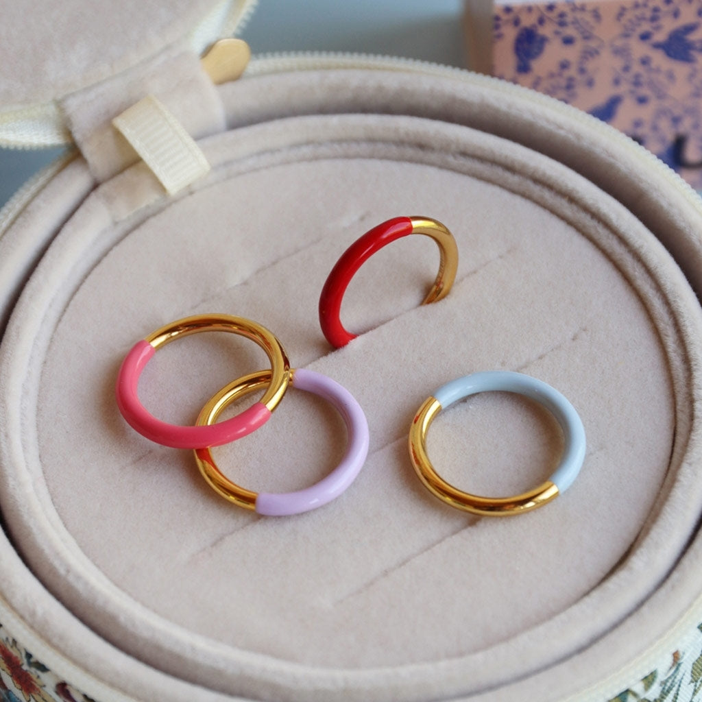 LULU Copenhagen Double Color Ring forgyldt Rings Lilla