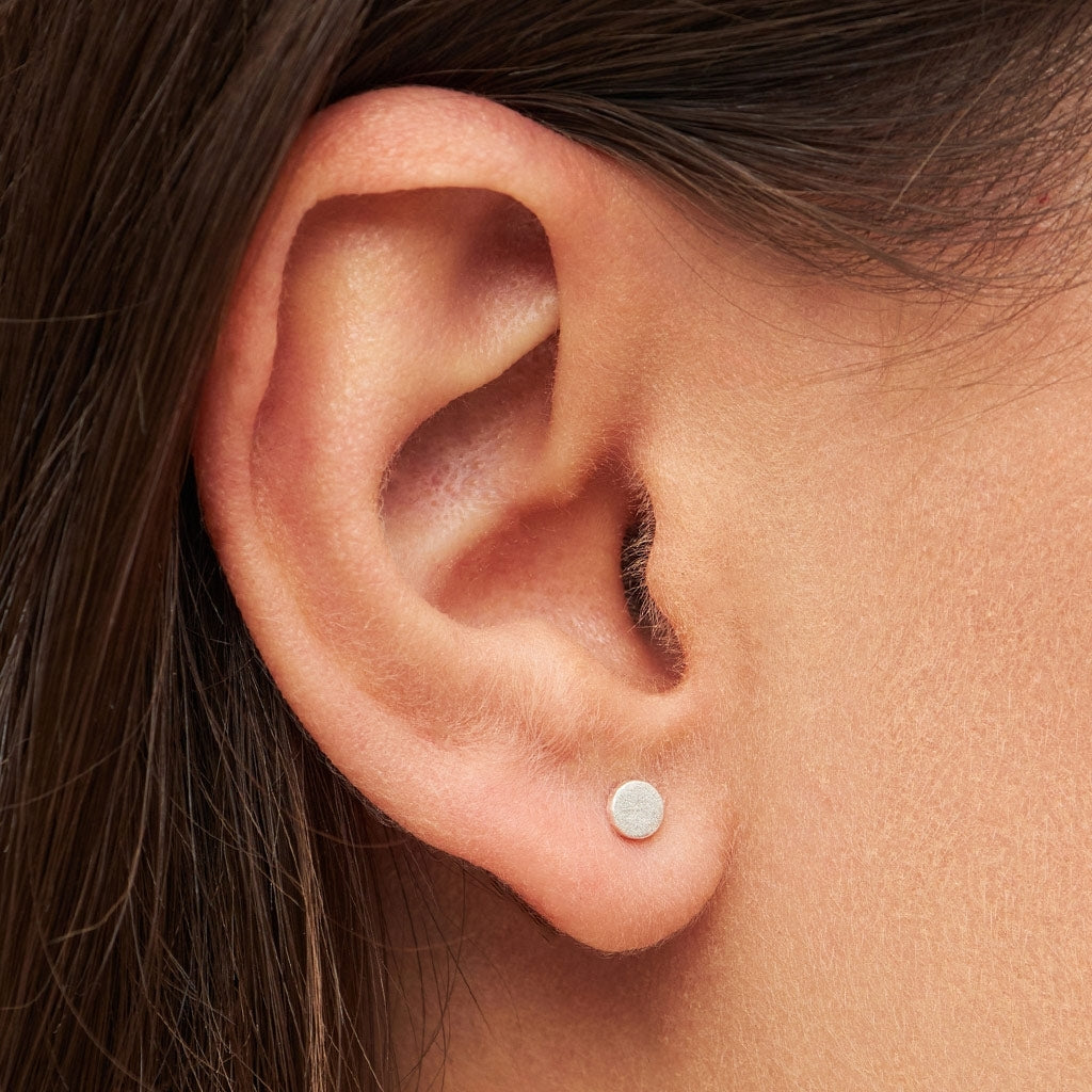 LULU Copenhagen Family Round Øreringe par børstet Earrings, pairs Sølv