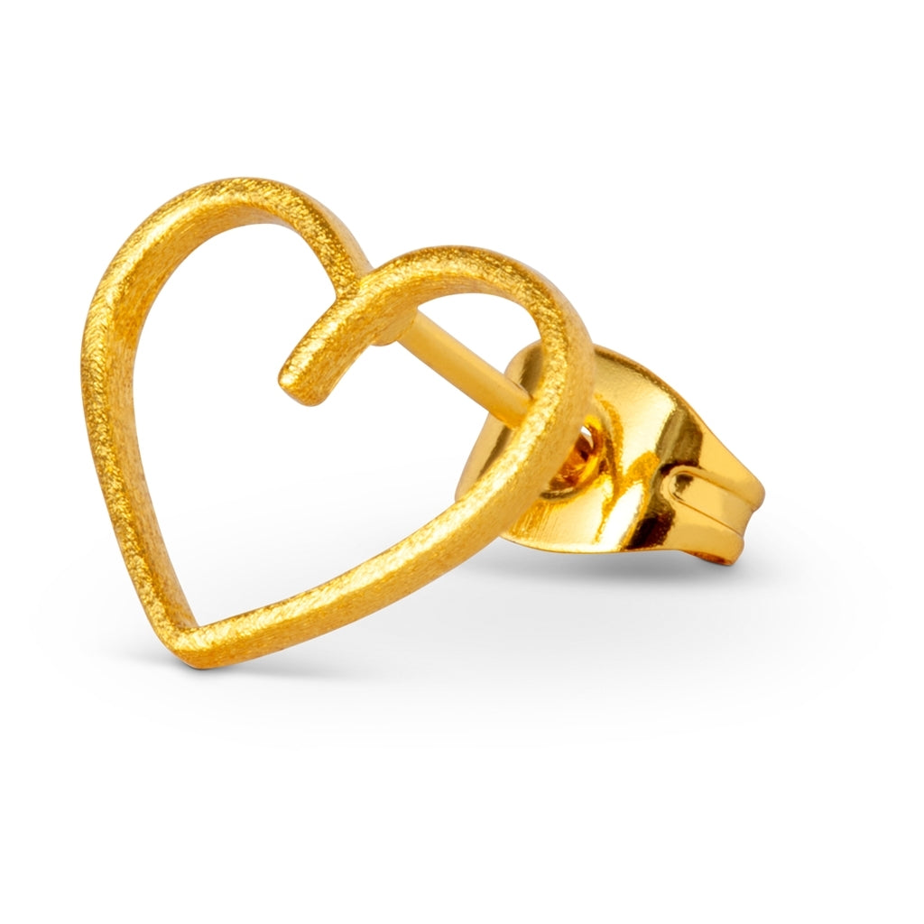 LULU Copenhagen Happy Heart ørering 1 stk Ear stud, 1 pcs Forgyldt
