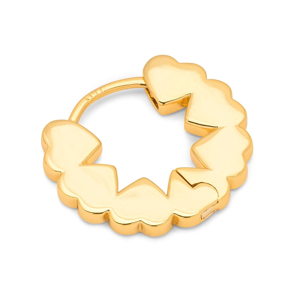 LULU Copenhagen Heart Hoops Sæt Hoops Forgyldt