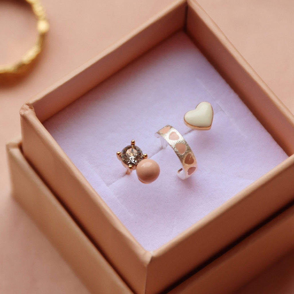 LULU Copenhagen Love Repeat hoops par - Forsølvet Hoops Dusty Peach