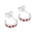 Love Repeat hoops par - Forsølvet - Passion Red