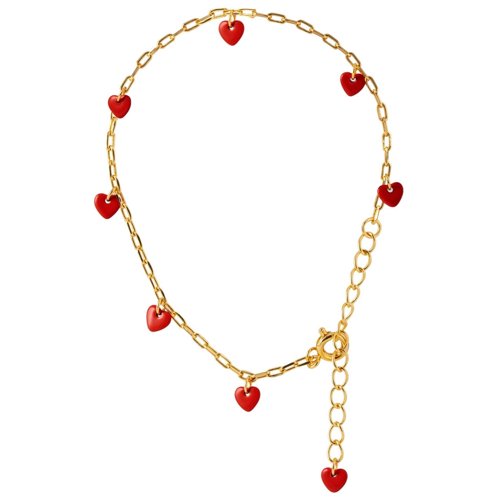 LULU Copenhagen Love U Armbånd forgyldt Bracelets Passion Red