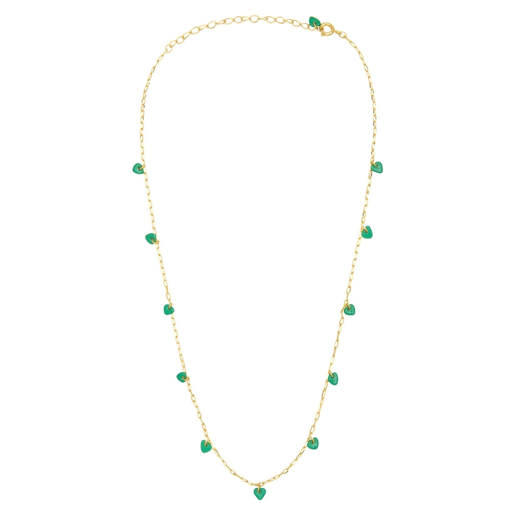 LULU Copenhagen Love U Halskæde forgyldt Necklaces Lysegrøn