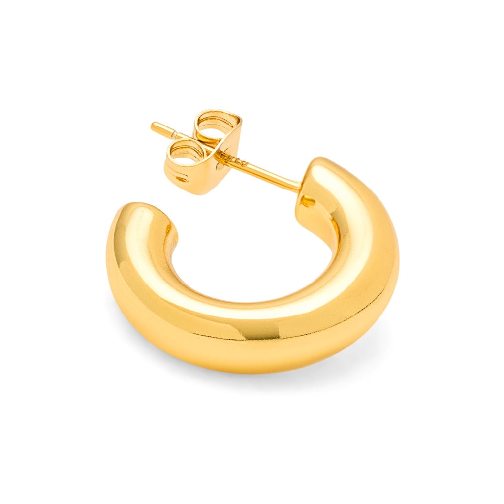 LULU Copenhagen Non Hoops Chunky Small par poleret Hoops Forgyldt