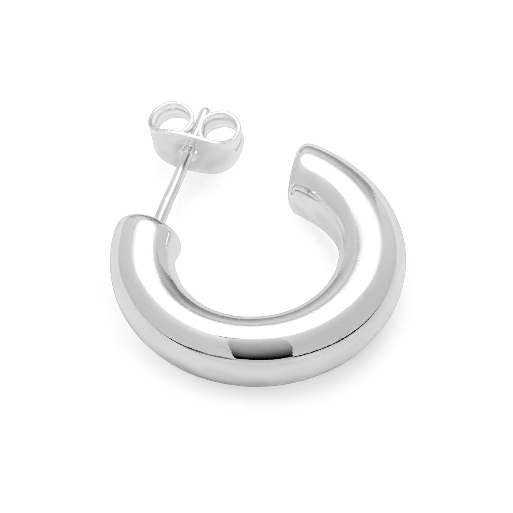 LULU Copenhagen Non Hoops Chunky Small par poleret Hoops Silver Plated