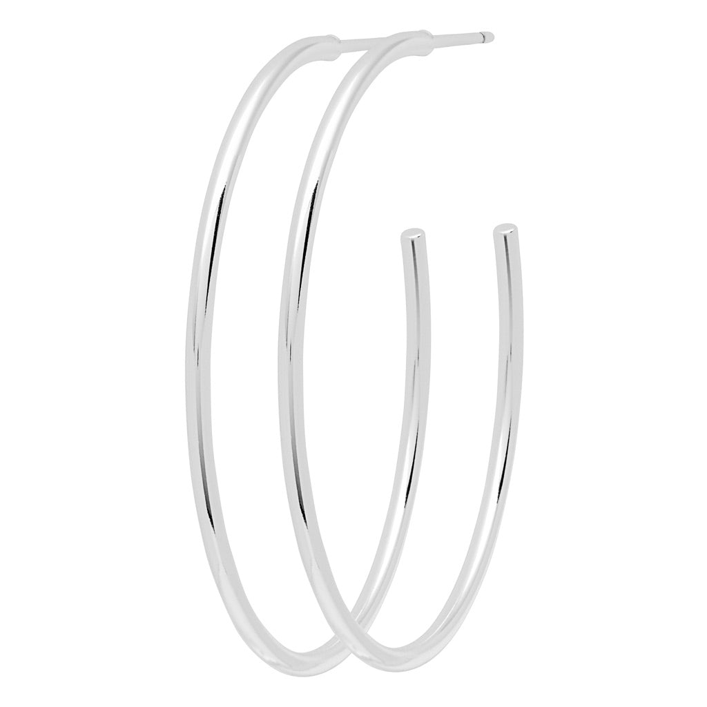 LULU Copenhagen Non Hoops Large par poleret Hoops Silver Plated