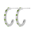 OMG Hoops Small par forsølvet - Crystal Green