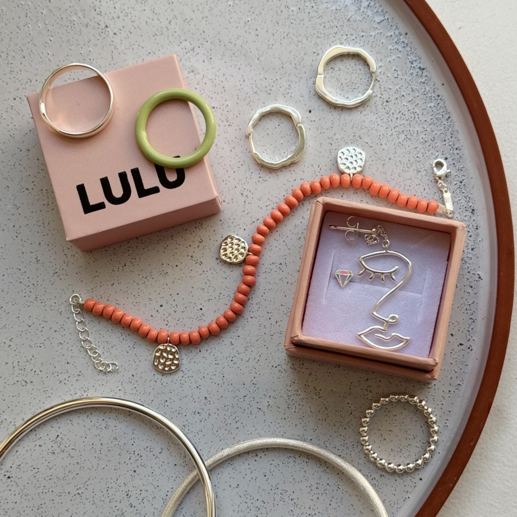 LULU Copenhagen Organic Hoops Par Hoops Silver Plated