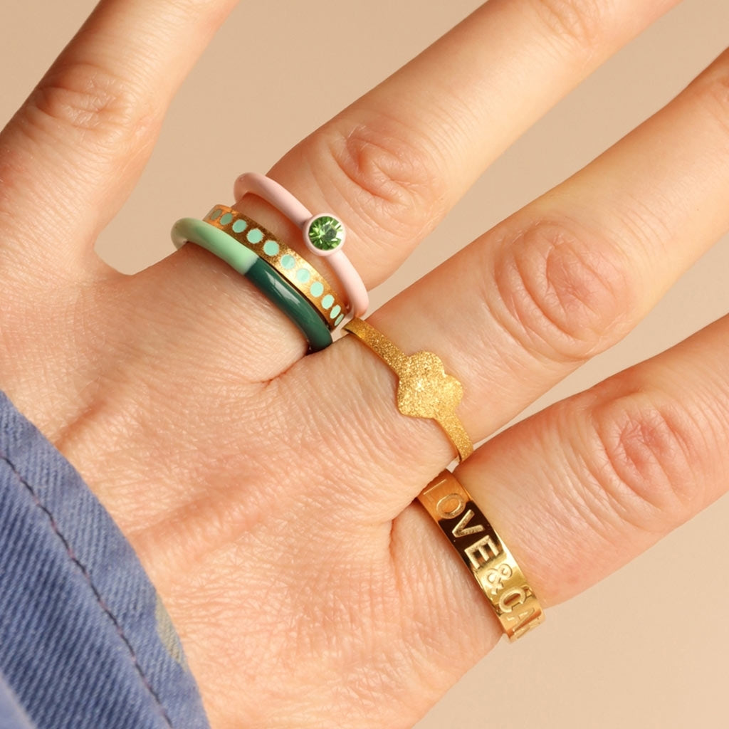 LULU Copenhagen Pattern Ring forgyldt Rings Mint
