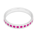 Pattern Ring sølv - Electric Fuchsia Pink