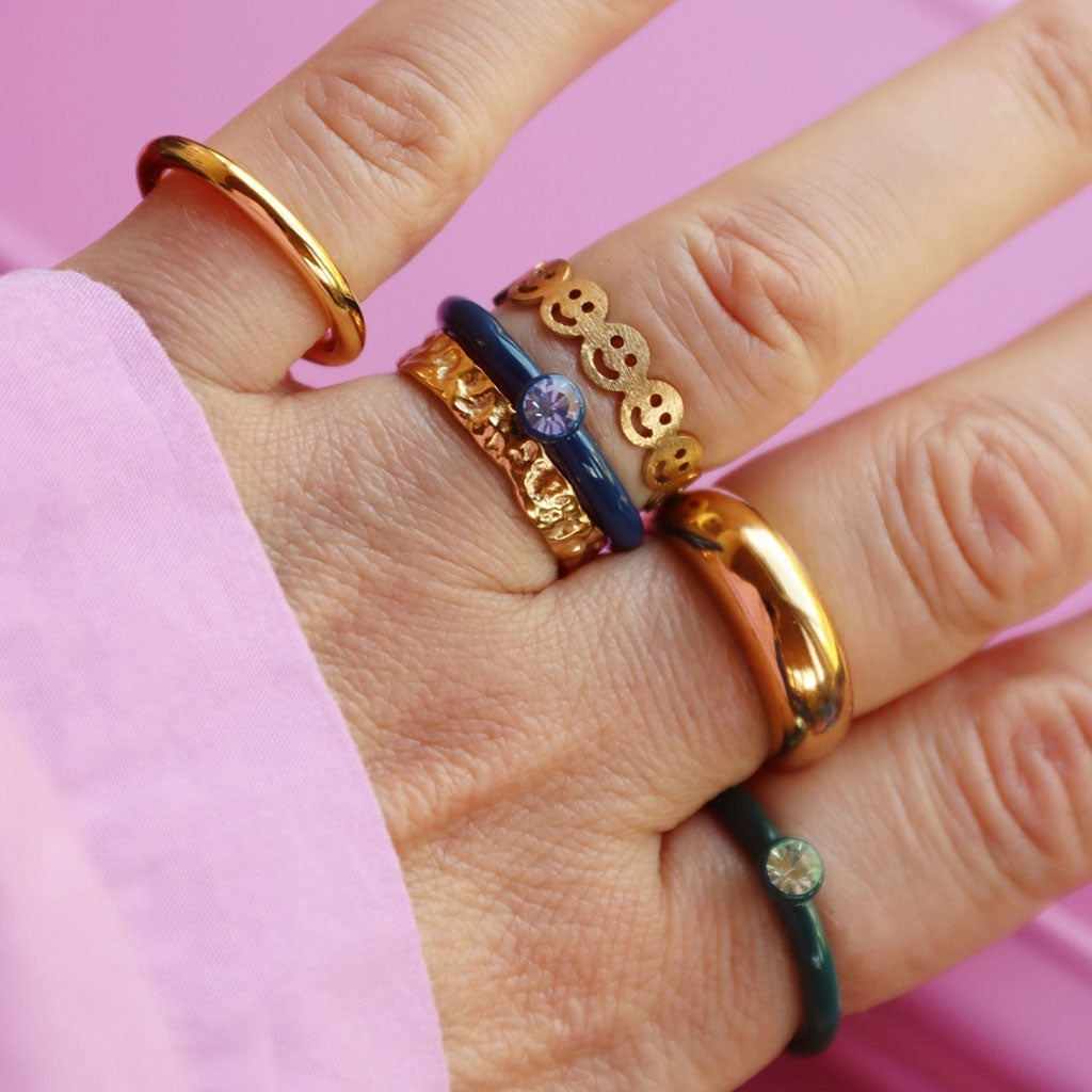 LULU Copenhagen Smile Ring Rings Forgyldt