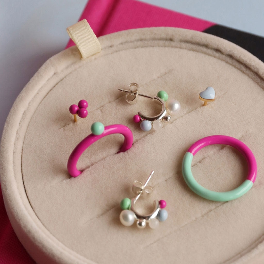 LULU Copenhagen Space Hoops Par sølv Hoops Skyride Blue