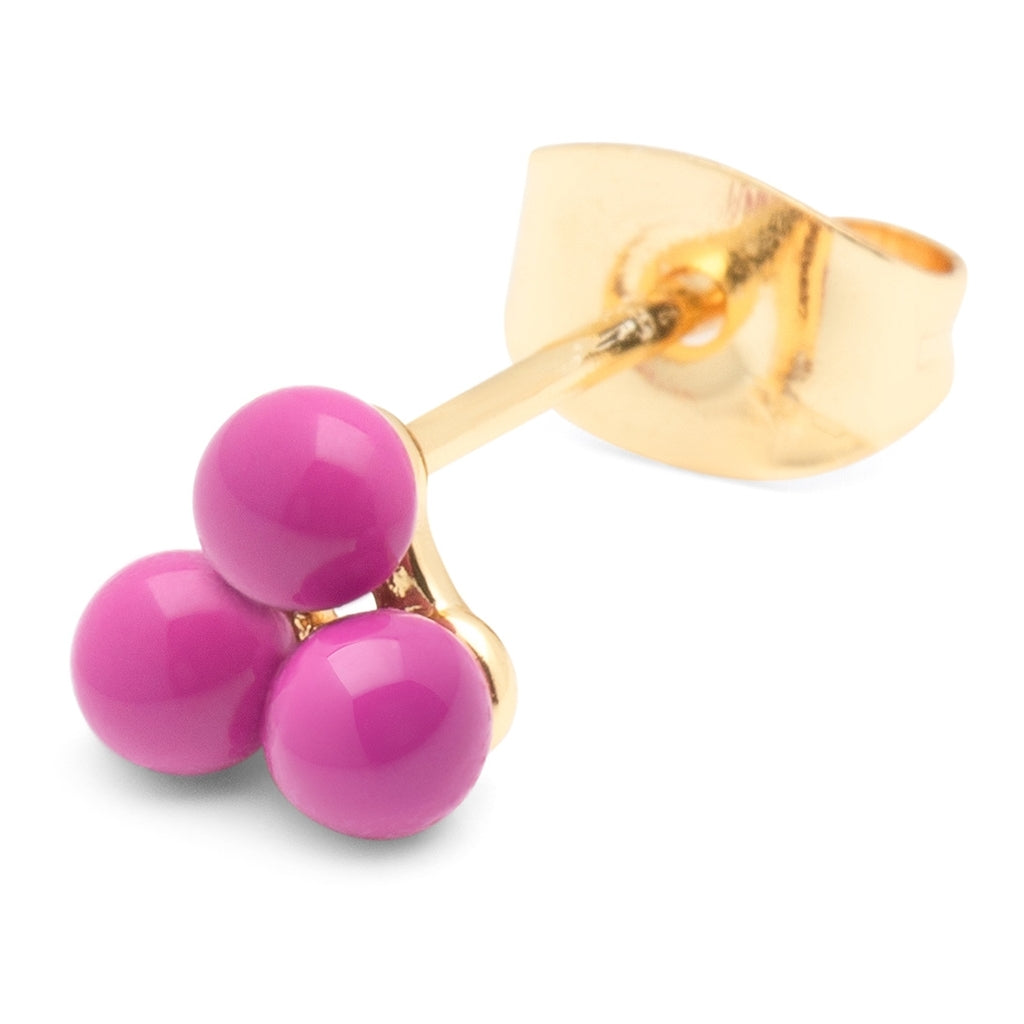 LULU Copenhagen Trio ørering 1 stk Ear stud, 1 pcs Electric Fuchsia Pink
