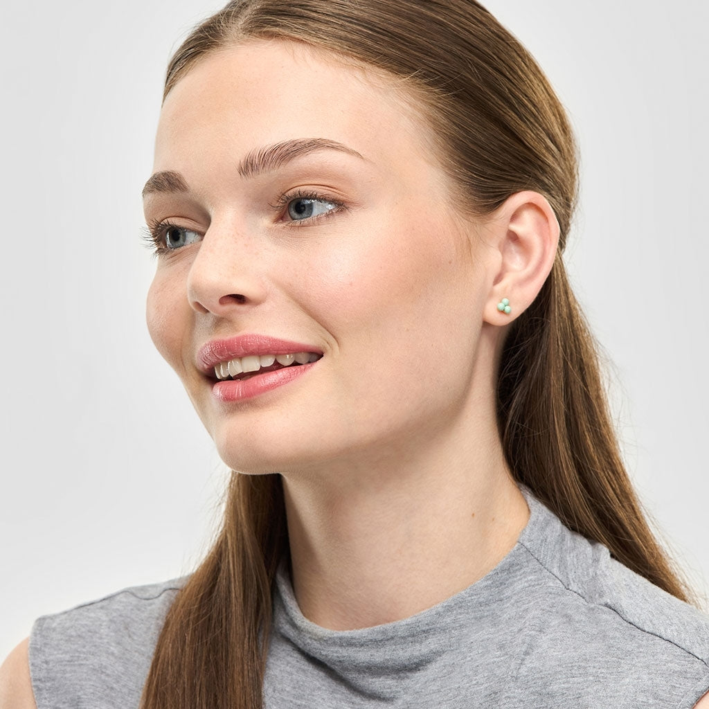 LULU Copenhagen Trio ørering 1 stk Ear stud, 1 pcs Seasalt Green