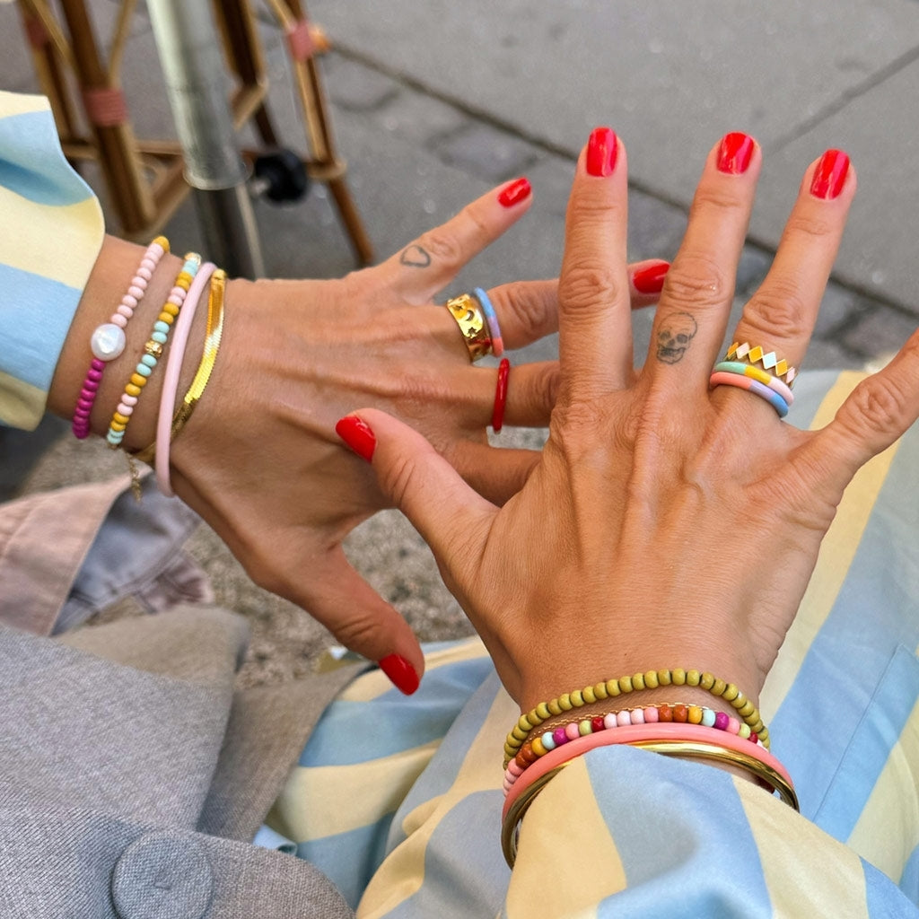 LULU Copenhagen Triple Color Ring Rings Sunset