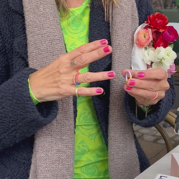 LULU Copenhagen Color Ring Rings Silk Light Pink - Video preview