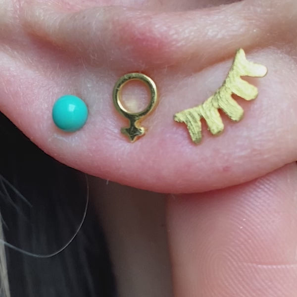 LULU Copenhagen Blink ørering 1 stk børstet Ear stud, 1 pcs Sølv - Video preview