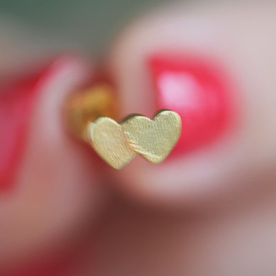 LULU Copenhagen Domino Hearts 2 ørering 1 stk Ear stud, 1 pcs Sølv