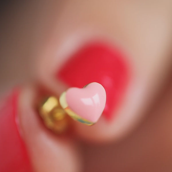 LULU Copenhagen Love U ørering 1 stk Ear stud, 1 pcs Burnt Coral - Video preview