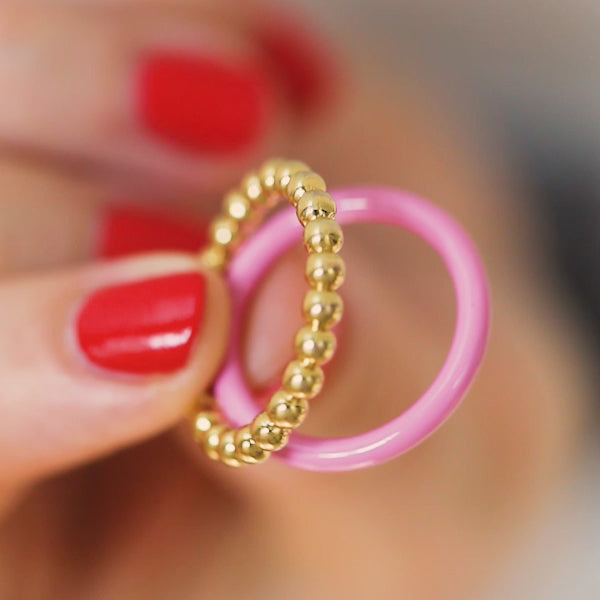 LULU Copenhagen Color Ball Ring Rings Forgyldt - Video preview