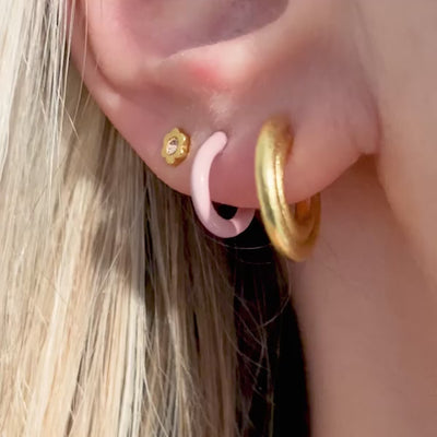 LULU Copenhagen Color Hoop Half Dip 1 stk forgyldt Hoops Lysegrøn
