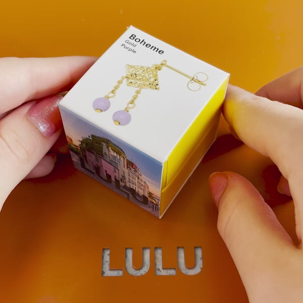 LULU Copenhagen Boheme Purple ørering 1 stk forsølvet Ear stud, 1 pcs Lilla - Video preview
